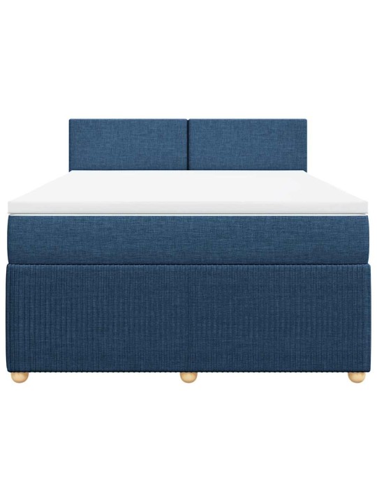 Box spring postel s matrací modrá 140x190 cm textil