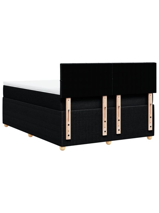 Box spring postel s matrací černá 140 x 190 cm textil