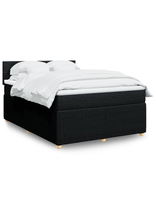 Box spring postel s matrací černá 140 x 190 cm textil