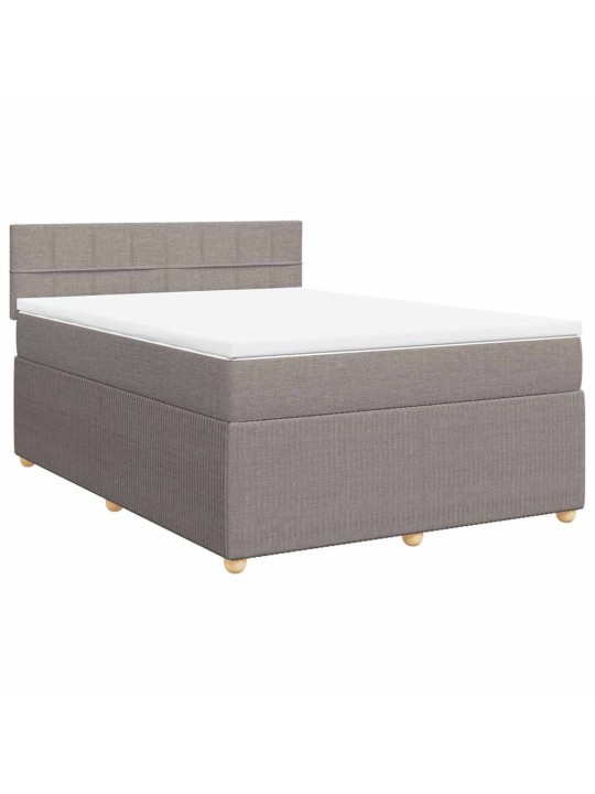 Box spring postel s matrací taupe 140x190 cm textil