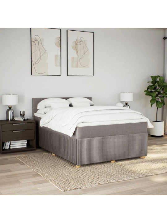 Box spring postel s matrací taupe 140x190 cm textil