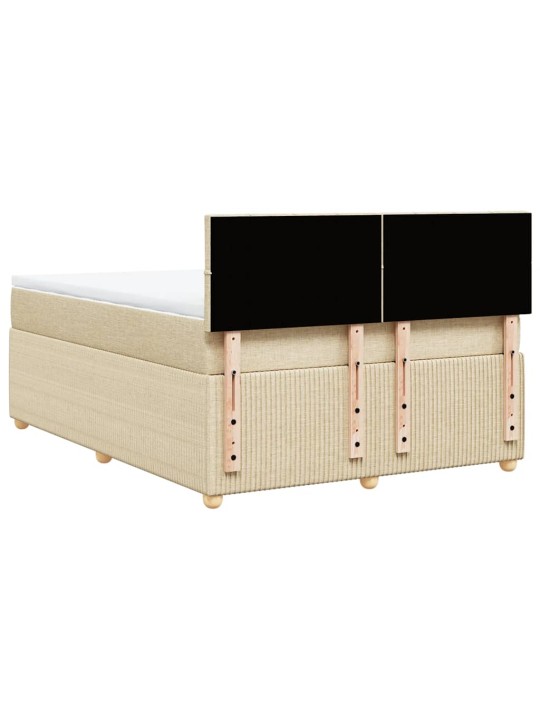 Box spring postel s matrací krémová 140x190 cm textil