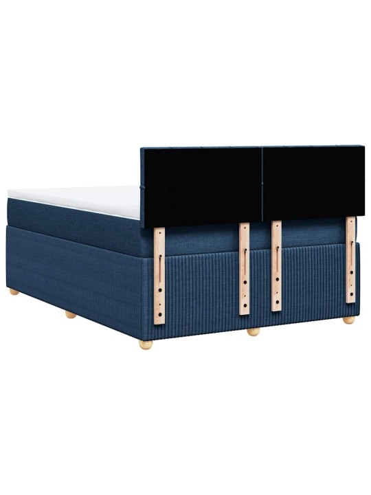 Box spring postel s matrací modrá 140x190 cm textil