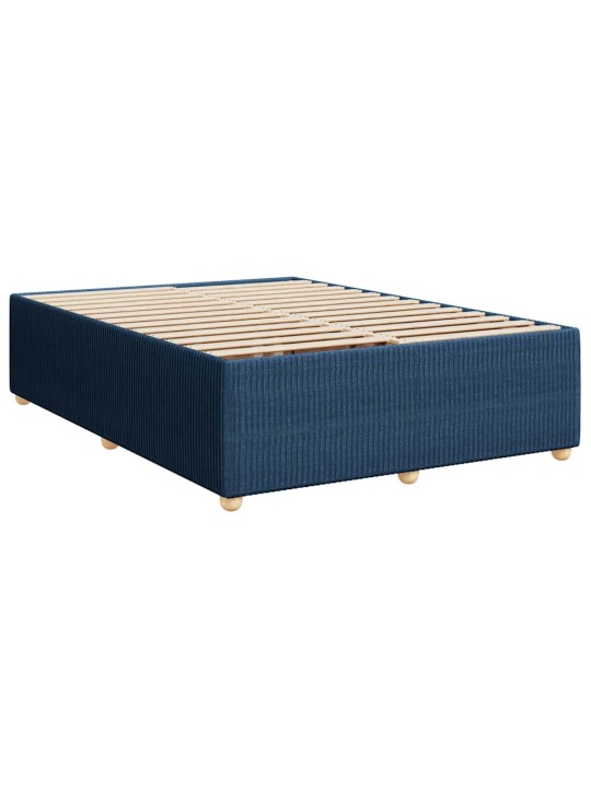 Box spring postel s matrací modrá 140x190 cm textil