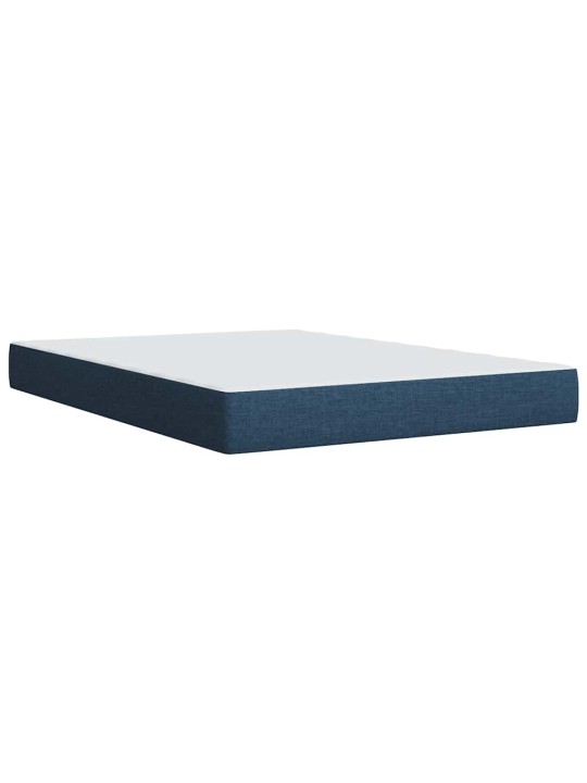 Box spring postel s matrací modrá 140x190 cm textil