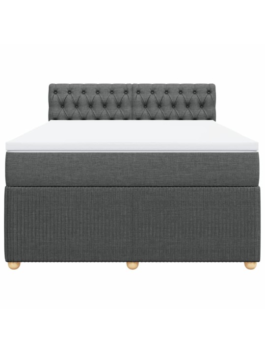 Box spring postel s matrací tmavě šedý 140 x 190 cm textil