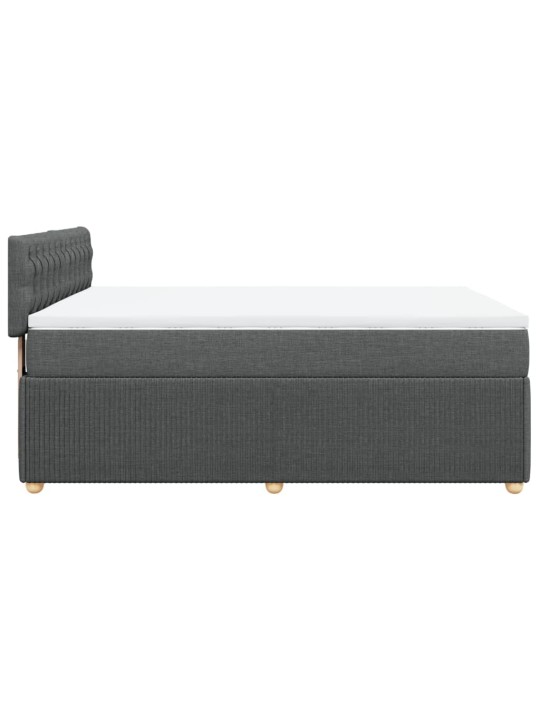 Box spring postel s matrací tmavě šedý 140 x 190 cm textil