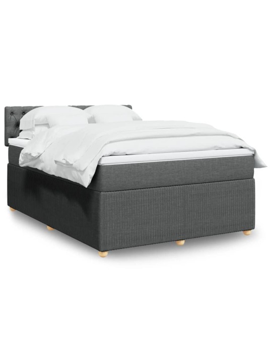 Box spring postel s matrací tmavě šedý 140 x 190 cm textil