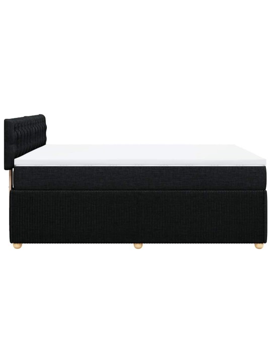 Box spring postel s matrací černá 140 x 190 cm textil