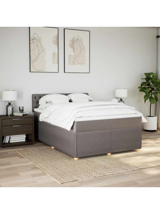 Box spring postel s matrací taupe 140x190 cm textil