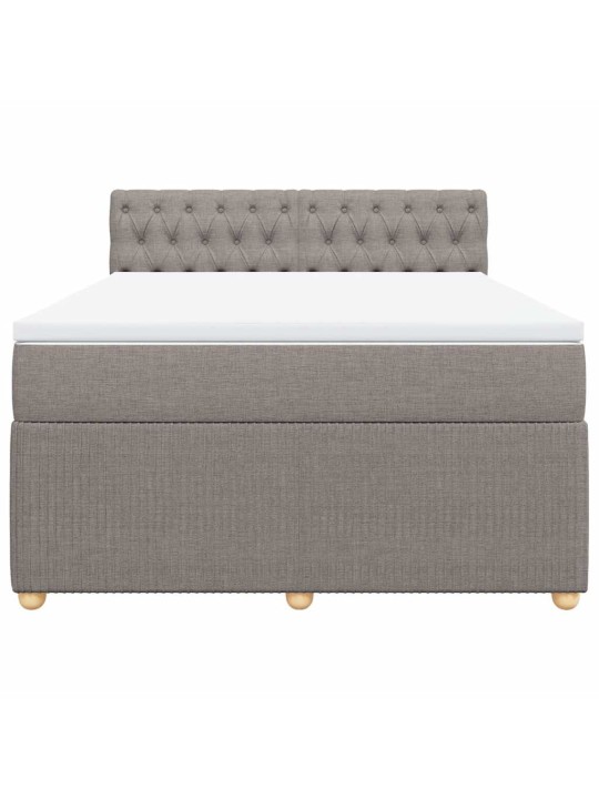 Box spring postel s matrací taupe 140x190 cm textil