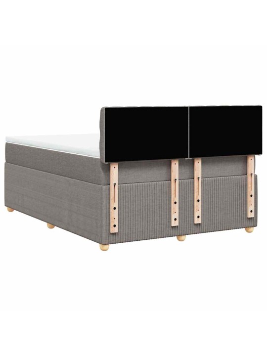 Box spring postel s matrací taupe 140x190 cm textil