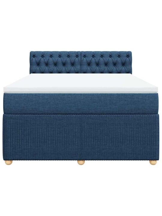 Box spring postel s matrací modrá 140x190 cm textil