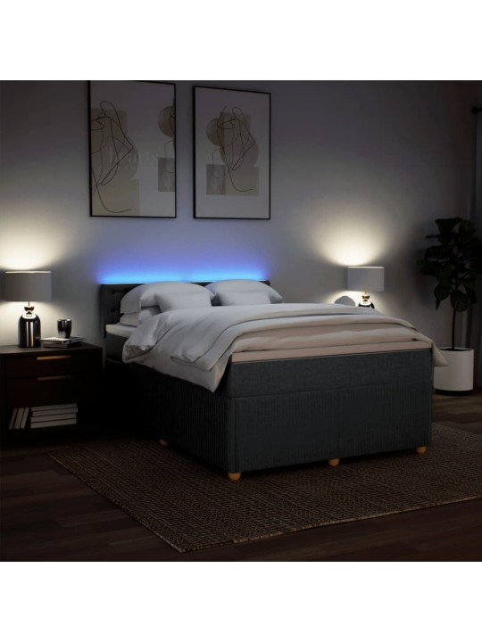 Box spring postel s matrací tmavě šedý 140 x 190 cm textil