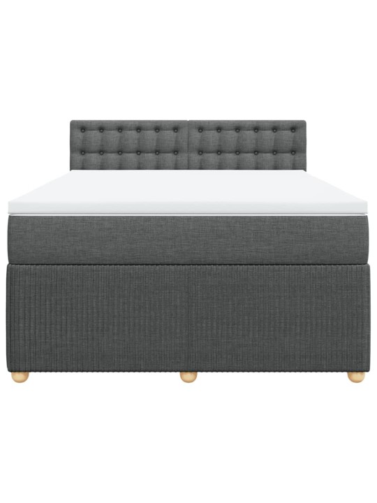 Box spring postel s matrací tmavě šedý 140 x 190 cm textil