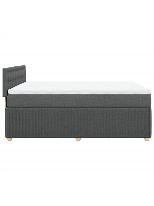Box spring postel s matrací tmavě šedý 140 x 190 cm textil