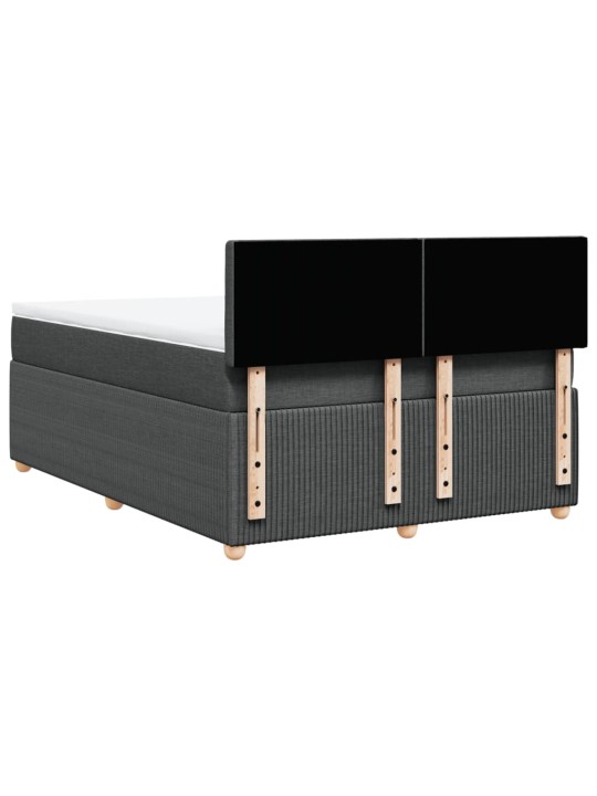 Box spring postel s matrací tmavě šedý 140 x 190 cm textil