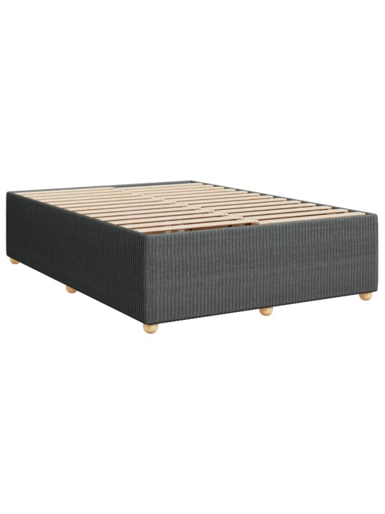 Box spring postel s matrací tmavě šedý 140 x 190 cm textil