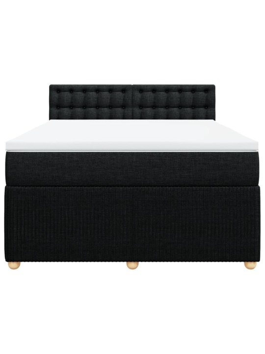 Box spring postel s matrací černá 140 x 190 cm textil