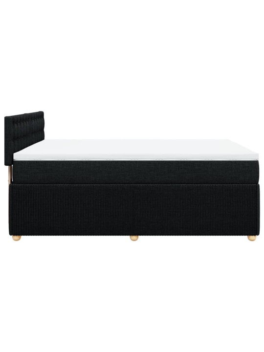 Box spring postel s matrací černá 140 x 190 cm textil