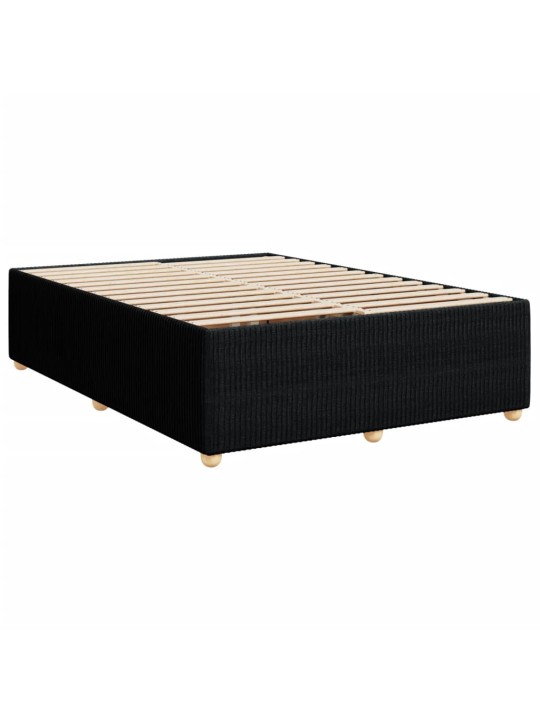 Box spring postel s matrací černá 140 x 190 cm textil