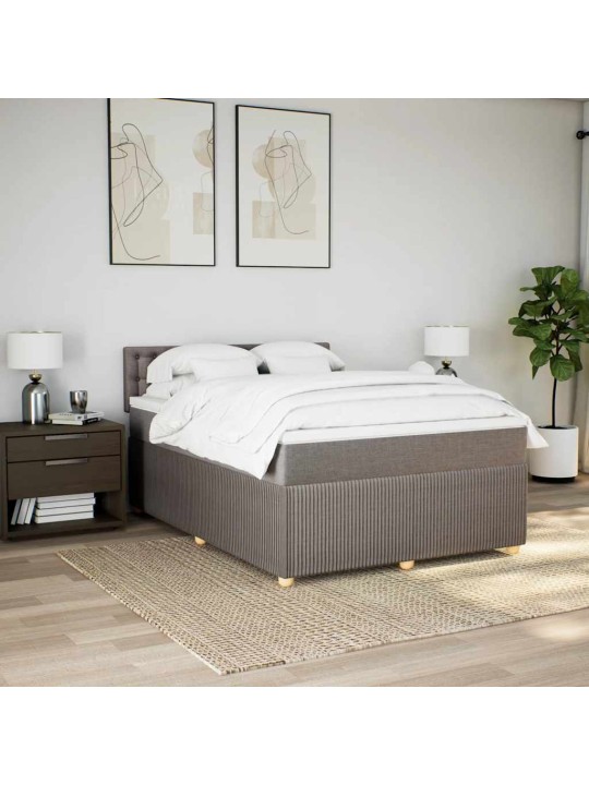 Box spring postel s matrací taupe 140x190 cm textil
