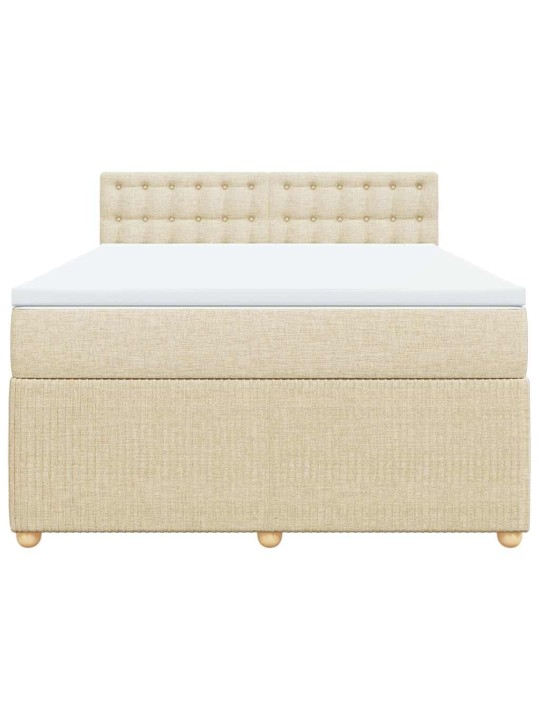 Box spring postel s matrací krémová 140x190 cm textil