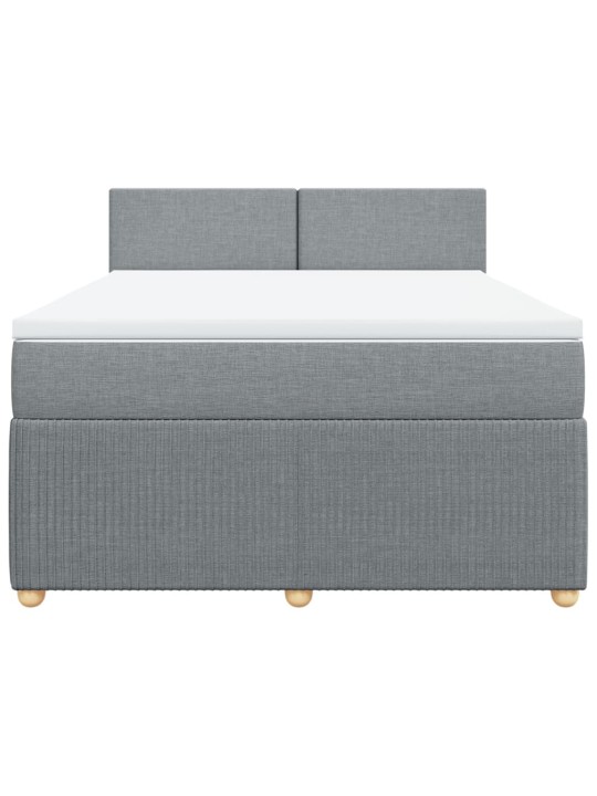 Box spring postel s matrací světle šedá 140 x 200 cm textil