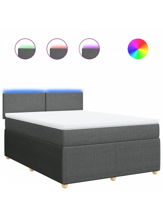 Box spring postel s matrací tmavě šedá 140x200 cm textil