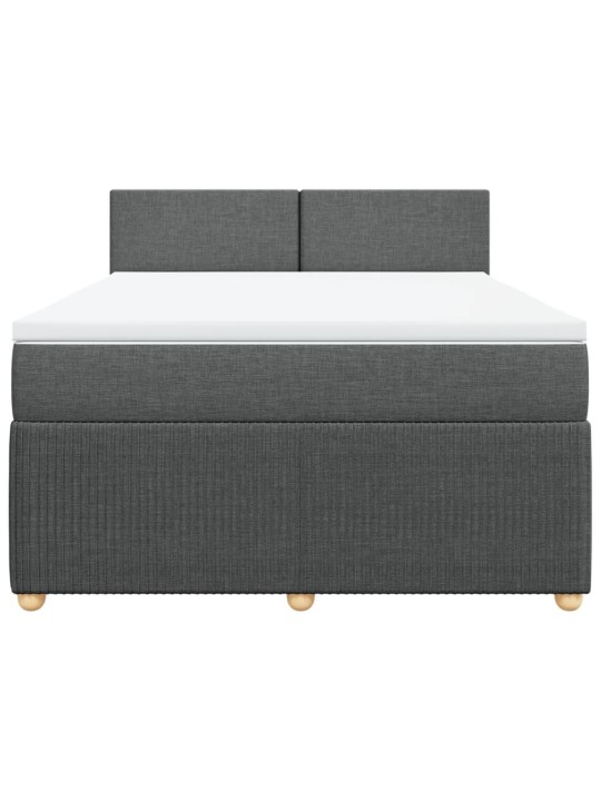 Box spring postel s matrací tmavě šedá 140x200 cm textil