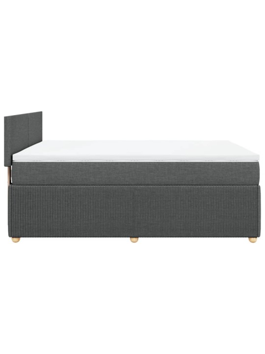 Box spring postel s matrací tmavě šedá 140x200 cm textil
