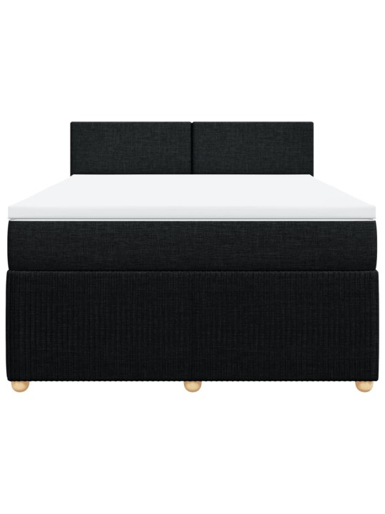 Box spring postel s matrací černá 140x200 cm textil