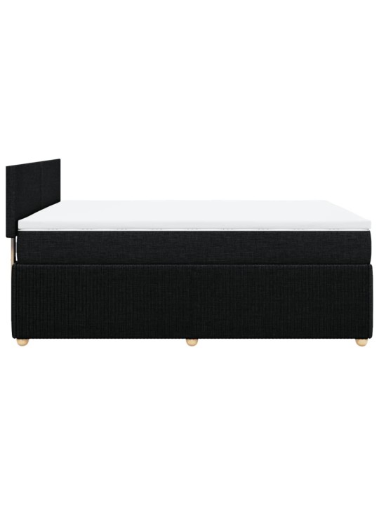 Box spring postel s matrací černá 140x200 cm textil