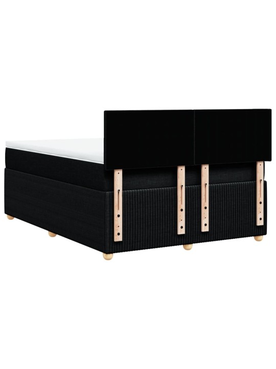 Box spring postel s matrací černá 140x200 cm textil
