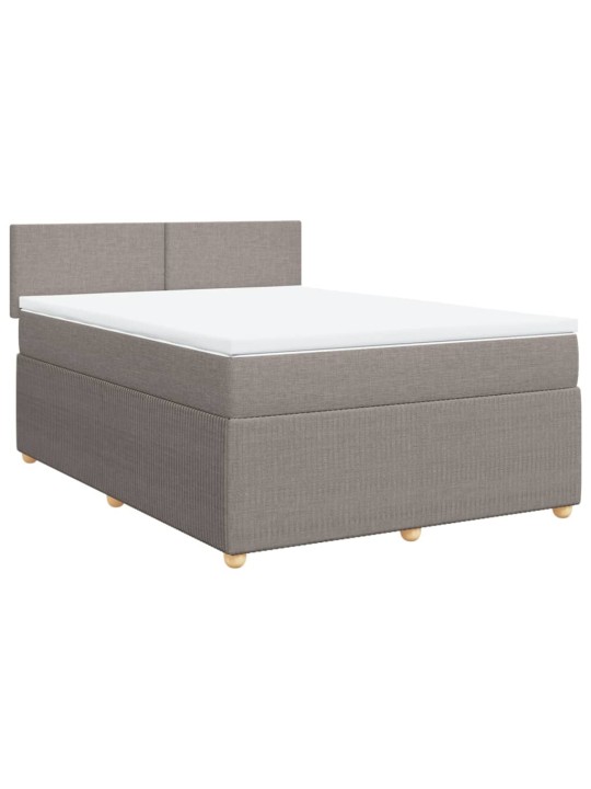 Box spring postel s matrací taupe 140x200 cm textil