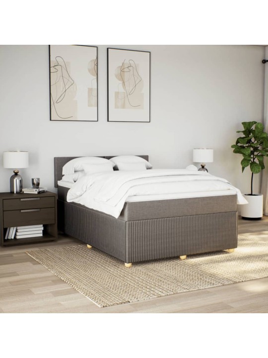 Box spring postel s matrací taupe 140x200 cm textil