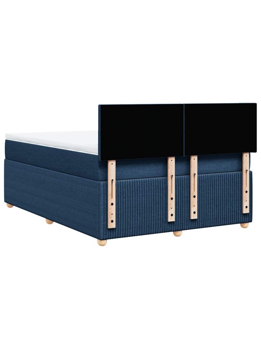Box spring postel s matrací modrá 140x200 cm textil