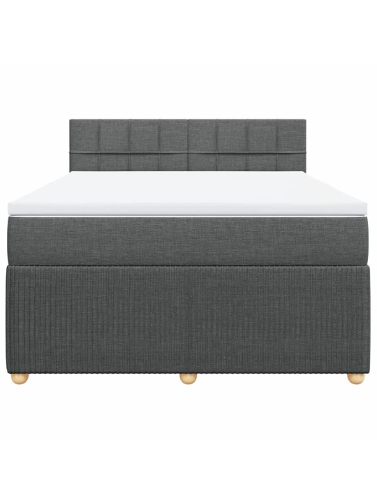 Box spring postel s matrací tmavě šedá 140x200 cm textil