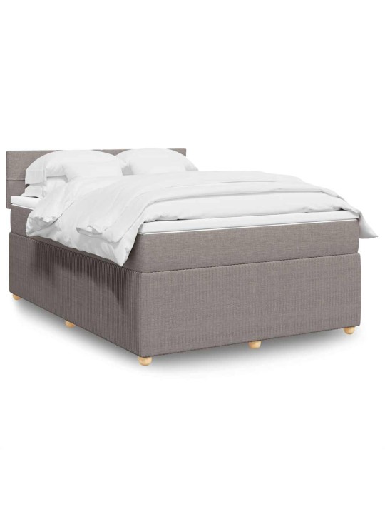 Box spring postel s matrací taupe 140x200 cm textil