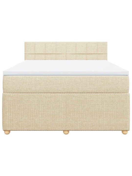 Box spring postel s matrací krémová 140x200 cm textil