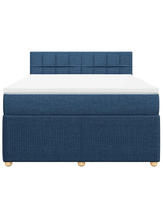 Box spring postel s matrací modrá 140x200 cm textil