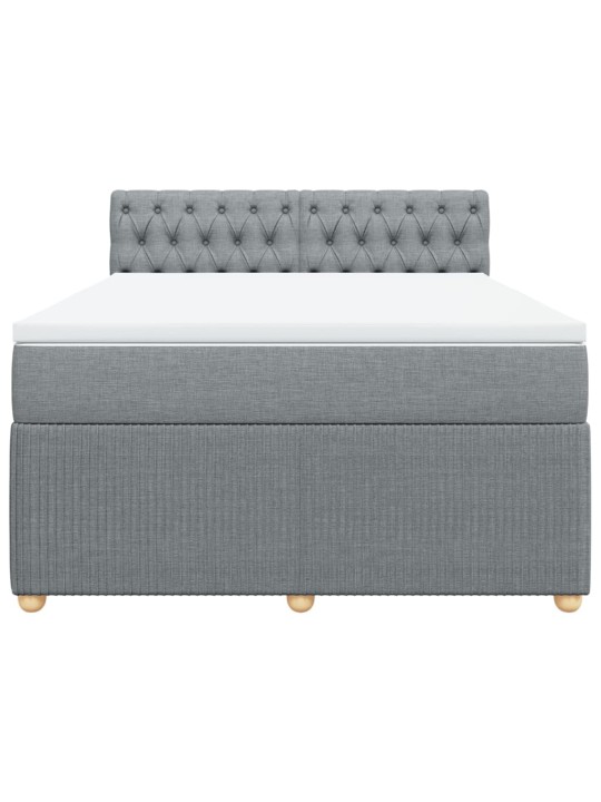 Box spring postel s matrací světle šedá 140 x 200 cm textil