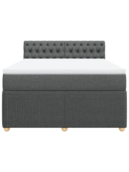 Box spring postel s matrací tmavě šedá 140x200 cm textil
