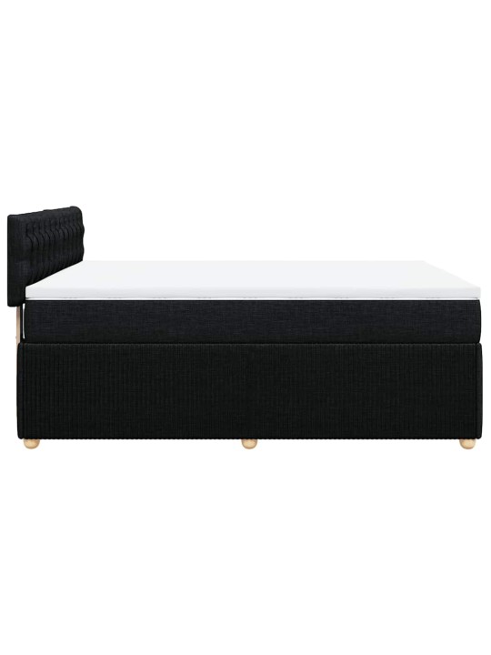 Box spring postel s matrací černá 140x200 cm textil