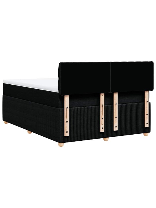 Box spring postel s matrací černá 140x200 cm textil