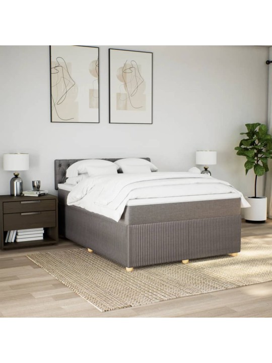 Box spring postel s matrací taupe 140x200 cm textil