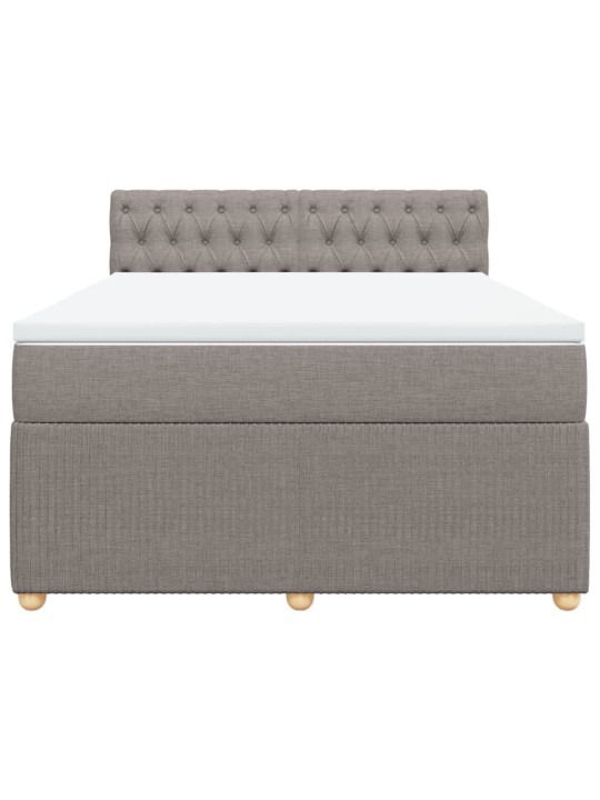 Box spring postel s matrací taupe 140x200 cm textil
