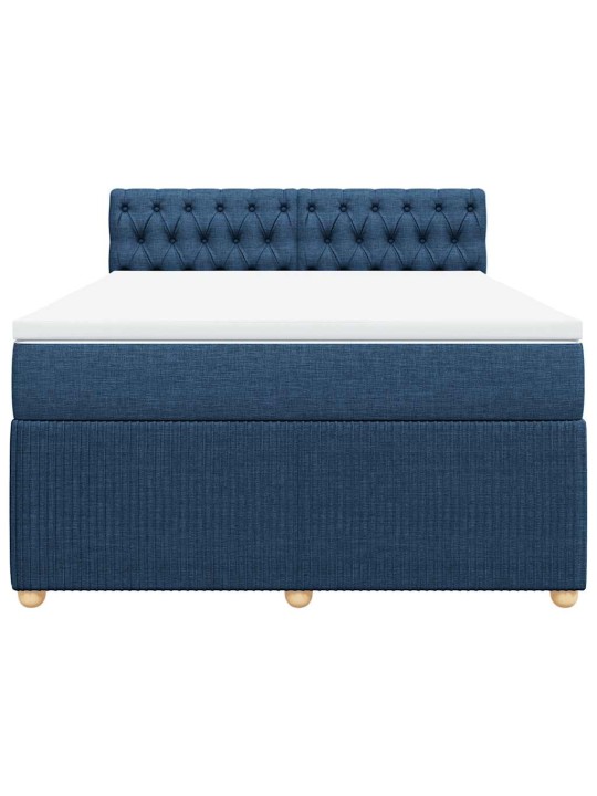 Box spring postel s matrací modrá 140x200 cm textil