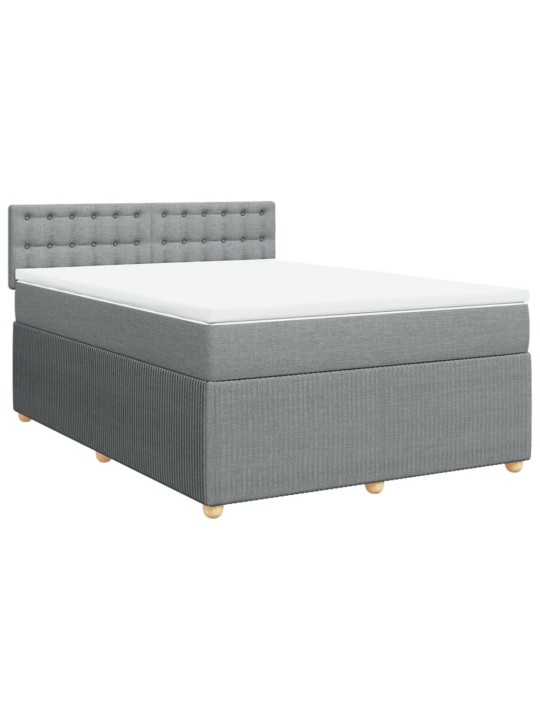 Box spring postel s matrací světle šedá 140 x 200 cm textil