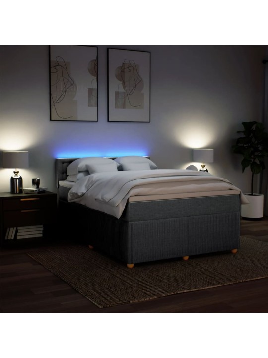 Box spring postel s matrací světle šedá 140 x 200 cm textil